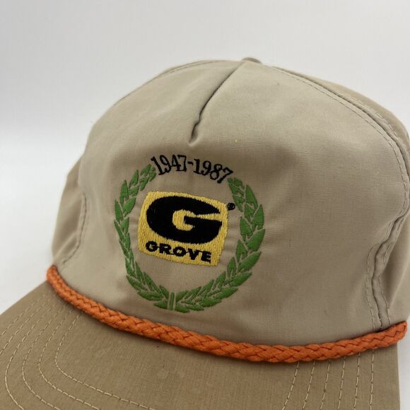 Grove 1987 Patch Hat Vintage Blue Snapback Trucker Cap Made USA - Picture 3 of 8